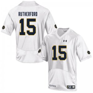 Notre Dame Fighting Irish Men's Isaiah Rutherford #15 White Under Armour Authentic Stitched College NCAA Football Jersey TRO6399ZE